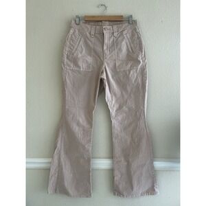 American Eagle Khaki Utility Chino Flare Pants Size 10 Neutral Modest
